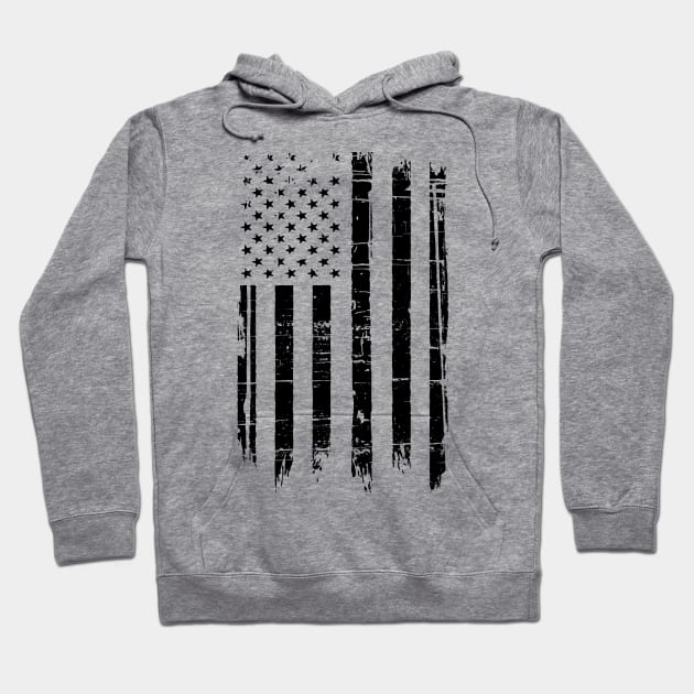 USA Flag with Distressed Grunge Hoodie by INpressMerch